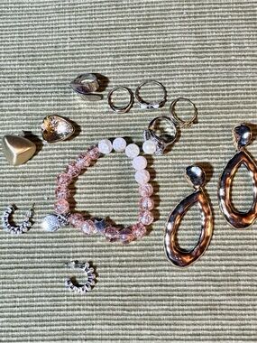 Jewelry Lot! One Bracelet, Three Earrings, Five Rings